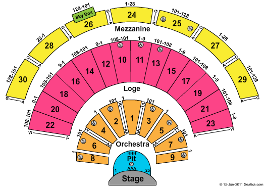 Gibson Amphitheatre at Universal City Walk Seating Chart